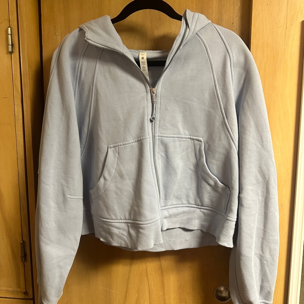 Light Blue Lululemon Size M/L Scuba Full Zip Hoodie